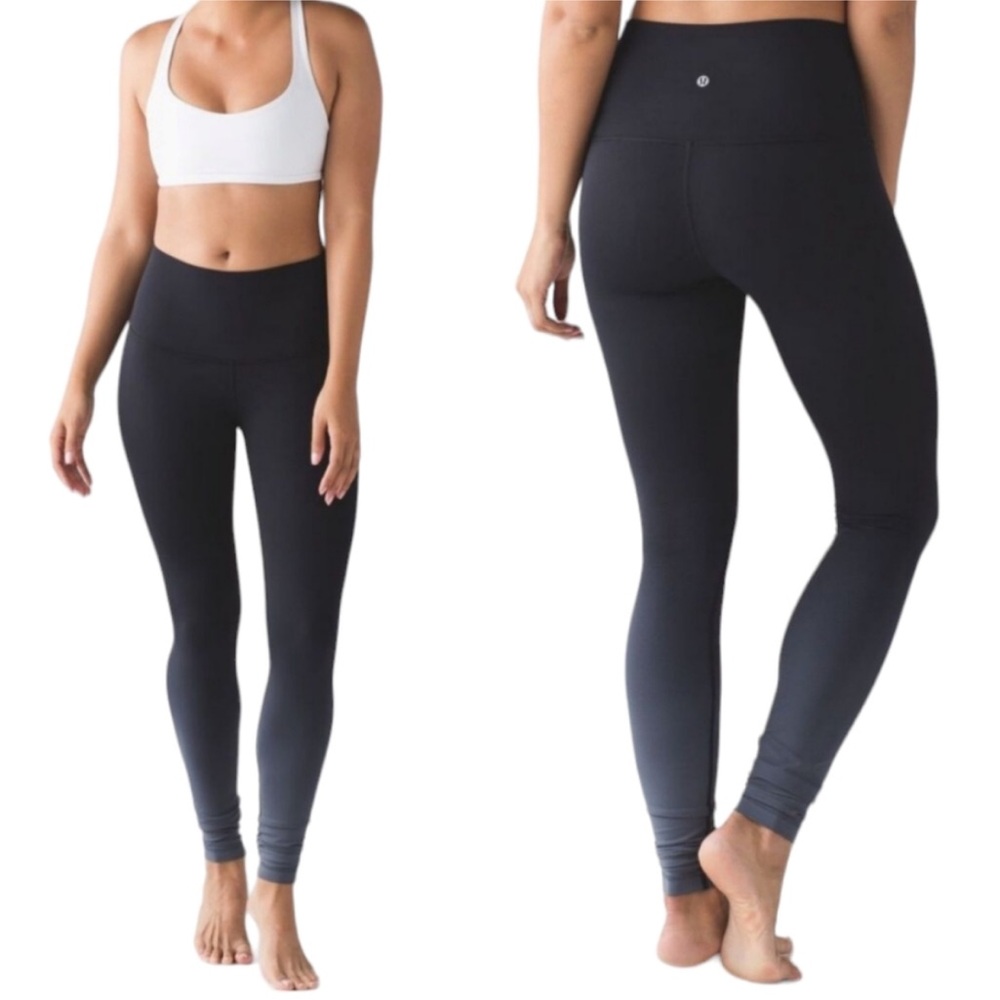 Lululemon Wunder Under Pant Hi-Rise Black Ombre Size 10
